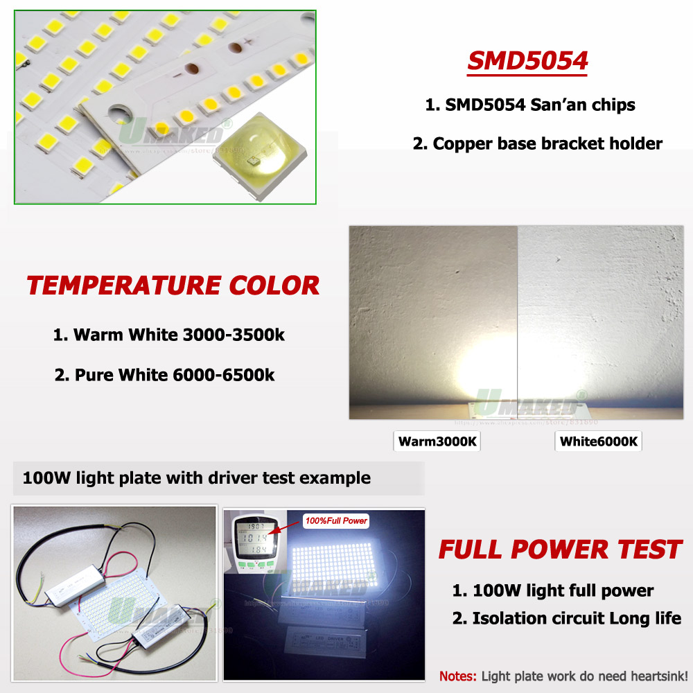 1Pc LED PCB SMD5054 reflektor  – Flood Tray Table recenzja i cena
