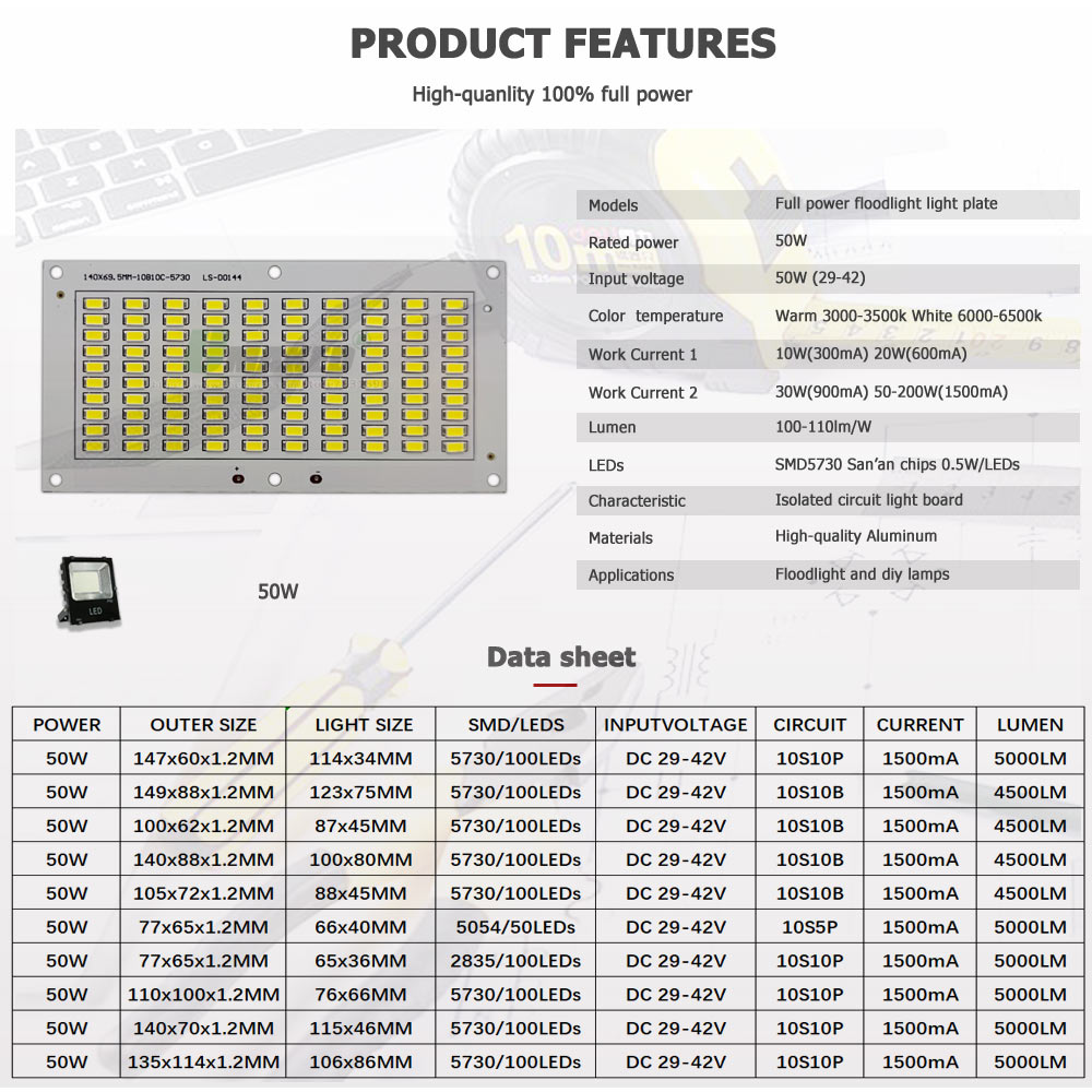 50W LED PCB + sterownik Floodl – Flood Tray Table recenzja i cena